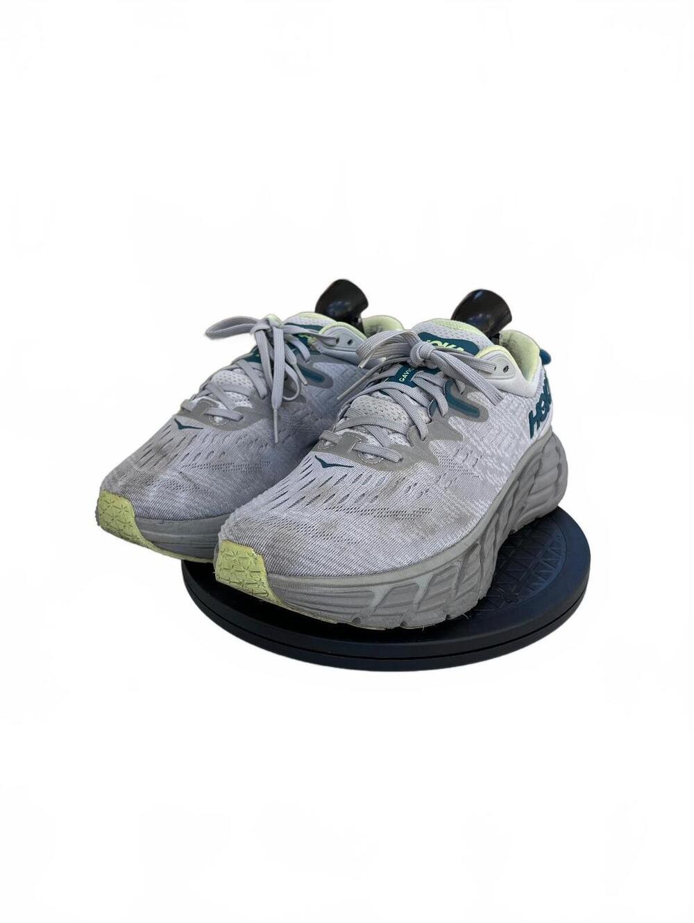 HOKA Men's Gray and Green Running Sneakers, Size 8, Lightweight and Cushioned - Picture 2 of 6